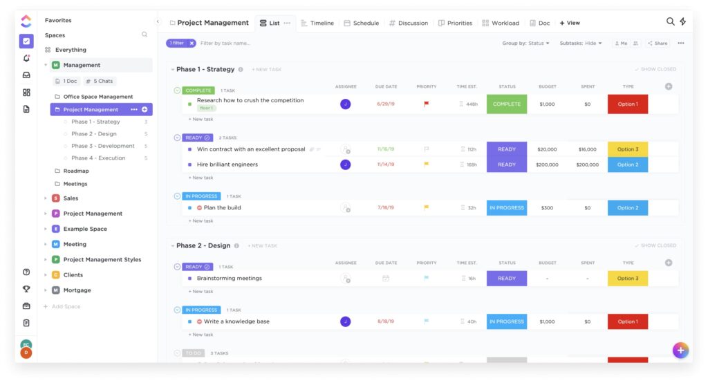 best client portal software - clickup